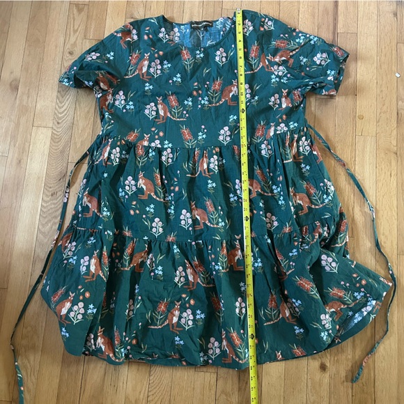 Princess Highway Rock Wallaby Smock dress AUS20 pockets belt bow kangaroo - Picture 8 of 9